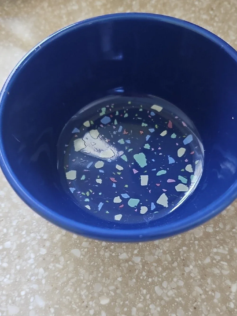 Gibson Blue  Mosaic Water Pet Bowl - Mosaic Royal Blue And Soft Pink Food Bowl